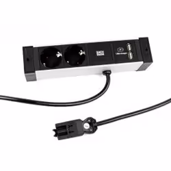 Bachmann Desk Rail multiprise 2 m 2 sortie(s) CA Intérieure Noir, Argent