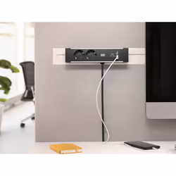 Bachmann Desk Rail multiprise 2 m 2 sortie(s) CA Intérieure Noir, Argent