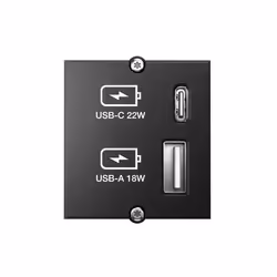Bachmann 917.227, USB A + USB C, Noir, IP20, 250 V, 50/60 Hz, 15 V