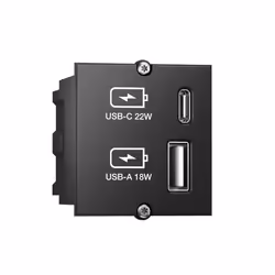 Bachmann 917.227 prise de courant USB A + USB C Noir
