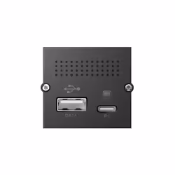 Bachmann 917.229, USB A + USB C, Noir, Mat, Universel, 3 A, 37 mm
