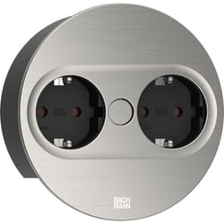 Bachmann 946.000 prise de courant 2 x Type F Acier inoxydable