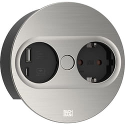 Bachmann 946.004 prise de courant Type F + USB A + USB C Acier inoxydable