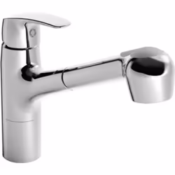 Hansa Pinto robinet de cuisine avec douchette extractible 2 becs annulaires rotation 120° 231cm chrome