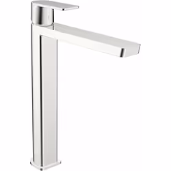 Mitigeur de lavabo haut Stela convient pour une vasque commande à levier bec fixe matériau : laiton, couleur : chrome mousseu ...