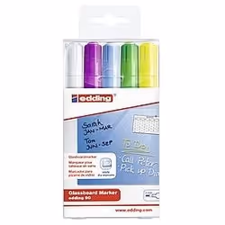 Edding 90, 5 pièce(s), Bleu clair, Vert clair, Violet, Blanc, Jaune, Pointe ogive, Multicolore, Rond, 2 mm