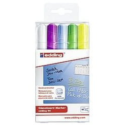 Edding 90 marqueur 5 pièce(s) Pointe ogive Bleu clair, Vert clair, Violet, Blanc, Jaune
