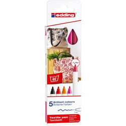 Edding 4600 stylo-feutre Noir, Pourpre, Orange, Rose, Rouge 5 pièce(s)