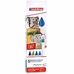 Edding 4600, 5 pièce(s), Multicolore, Fibre tip, Multicolore, Rond, 1 mm