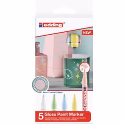 Edding 751, Bleu, Vert, Rose, Blanc, Jaune, Pointe ogive, Multicolore, Aluminium, Fin, 1 mm