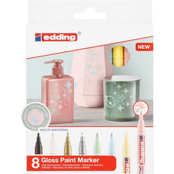 Edding 751 Noir, Bleu, Or, Vert, Rose, Argent, Blanc, Jaune 8 pièce(s)