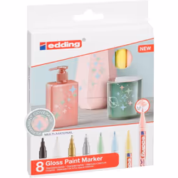 Edding 751 Noir, Bleu, Or, Vert, Rose, Argent, Blanc, Jaune 8 pièce(s)