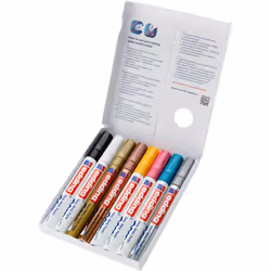 Edding 750 Noir, Cuivre, Or, Bleu clair, Rose, Argent, Blanc, Jaune 8 pièce(s) - Vue supplémentaire 4