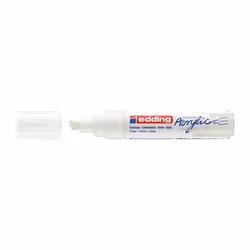 Edding 5000 Marqueur Acrylique Large, Blanc, Pointe biseautée, Blanc, Extra-large, 5 mm, 1 cm