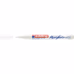 Edding 5300 Marqueur Acrylique Fin, Blanc, Blanc, Fin, 1 mm, 2 mm, Toile, Bois