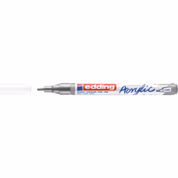 Edding 5300 Marqueur Acrylique Fin, Argent, Argent, Fin, 1 mm, 2 mm, Toile, Bois