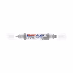 Edding 5400 Marqueur acrylique 3D double pointe, Argent, Argent, Blanc, Fin/extra-large, 2 mm, 1 cm, Toile, Bois