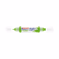 Edding 5400 Marqueur acrylique 3D double pointe, Vert, Jaune, Vert, Blanc, Jaune, Fin/extra-large, 2 mm, 1 cm, Toile, Bois
