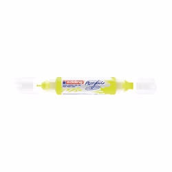 Edding 5400 Marqueur acrylique 3D double pointe, Jaune, Blanc, Jaune, Fin/extra-large, 2 mm, 1 cm, Toile, Bois
