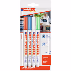 Edding 4085 Basic Set, Bleu, Vert, Rouge, Blanc, Cosse, 4 pièce(s)