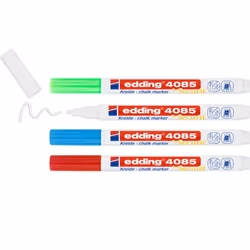 Edding 4085 Basic Set marqueur à craie liquie Cosse Bleu, Vert, Rouge, Blanc 4 pièce(s)