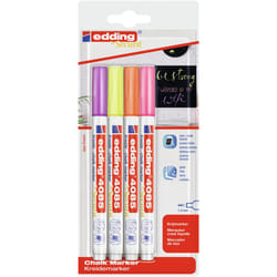Edding 4085 Neon Set marqueur à craie liquie Cosse Orange, Rose, Violet, Jaune 4 pièce(s)