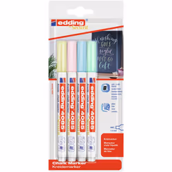 Edding 4085 Pastel Set, Bleu clair, Vert clair, Rose clair, Jaune, Cosse, 4 pièce(s)