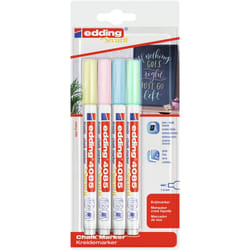 Edding 4085 Pastel Set marqueur à craie liquie Cosse Bleu clair, Vert clair, Rose clair, Jaune 4 pièce(s)