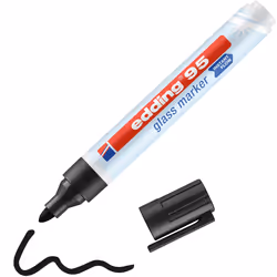 Edding 95 Glass, 1 pièce(s), Noir, Pointe ogive, Noir, Blanc, Plastique, 1,5 mm