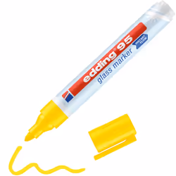 Edding 95 Glass, 1 pièce(s), Jaune, Pointe ogive, Blanc, Jaune, Plastique, 1,5 mm