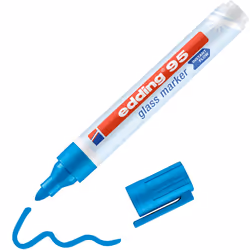Edding 95 Glass, 1 pièce(s), Bleu, Pointe ogive, Bleu, Blanc, Plastique, 1,5 mm