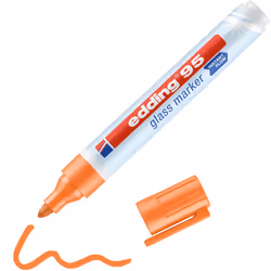 Edding 95 Glass, 1 pièce(s), Orange, Pointe ogive, Orange, Blanc, Plastique