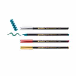 Edding 1340 stylo-feutre Or, Vert, Rouge métallisé, Argent 4 pièce(s)