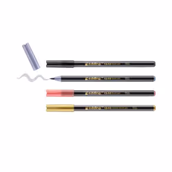 Edding 1340, 4 couleurs, Noir, Or, Gris, Pointe du marqueur, 6 mm, Multicolore, Rond