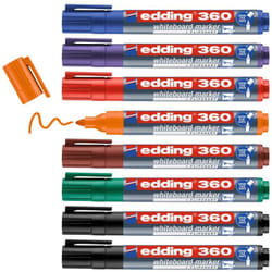 Edding - 4-360-8-S2999 Set de marqueurs pour tableau blanc noir, rouge, bleu, vert, orange, marron, violet 8 pc(s)