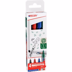 Marqueur edding 361pour tableau blanc, assortiment de 4 sets Marqueur pour tableau blanc pour l'écriture et le marquage fins  ...
