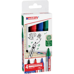 Edding - 4-360-4-2 Set de marqueurs pour tableau blanc noir, bleu, rouge, vert 1 pc(s)