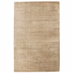 Tapis longs poils shaggy 80x150 rectangle tissé beige motif uni NADI