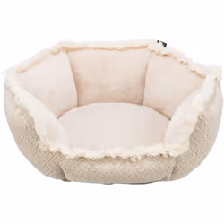 TRIXIE Boho, Lit traversin pour animaux de compagnie, Intérieure, Chien, Beige, Rond, Monochromatique