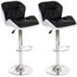 Tabourets de bar - HAMILTON - Hamilton - Bois massif - Similicuir - Rotatif 360° - Anthracite