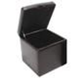 Tabouret cube - ONEX - Marron - Cuir - 45x44x44cm - Abattant intégré