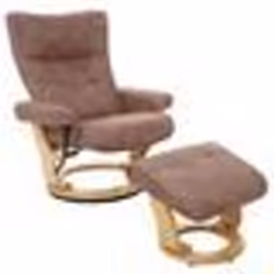 MCA fauteuil relax Montreal fauteuil television + tabouret tissu charge max. 130kg marron antique nature