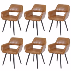 Chaises de salle à manger - NO NAME - HWC-A50 II - Design rétro années 50 - Similicuir - Lot de 6