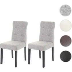 2x chaise de salle à manger HWC-E58, fauteuil - similicuir crème, pieds clairs