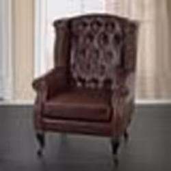 Fauteuil - CHESTERFIELD - Chesterfield - Similicuir - Brun antique - 1 place - Classique