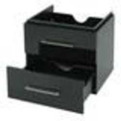Meuble sous-lavabo - PREMIUM - HWC-D16 - 60cm - Finition brillante - Noir