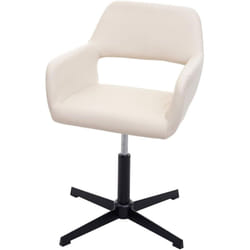 Homeoffice-HWC-A50 IV, chaise de bureau de salon + chaise de salle à manger - similicuir crème, pied noir