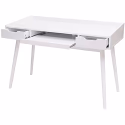 Bureau HWC-A70b, table pour ordinateur, MDF 120x55cm ~ blanc - Espace maximal pour les jambes - Grand espace de rangement - A ...