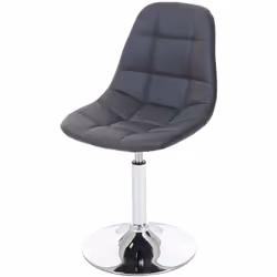 Chaise de salle à manger HWC-A60, chaise pivotante, design rétro des années 50 ~ similicuir gris, pied chromé - Siège baquet  ...