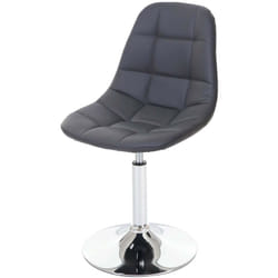 Chaise de salle à manger HWC-A60, chaise pivotante, design rétro - similicuir gris, pied chromé